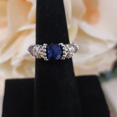 This Is A Specific Ring That Is Slightly Stretchy. This One Has A Dark Purple Blue Center Bead With Two Crystal Beads On The Sides. It Will Fit A Few Sizes In One Ring. The Great Thing Is That My Rings Are Able To Fit Most Of Your Fingers, Unlike Rigid Metal Or Precious Metal Rings! These Rings Are Handmade And Designed By Me. For Larger Or Smaller Ring Sizes, I Will Just Subtract Or Add A Few Extra Beads. I Will Message You If I Need Sizing, Or You Can Just Message Me! Are Your Fingers Sizes 5, Ar Accessories, Stretch Ring, Small Rings, Ring Sizes, One Ring, Precious Metal, Blush Makeup, Metal Rings, Womens Jewelry Rings