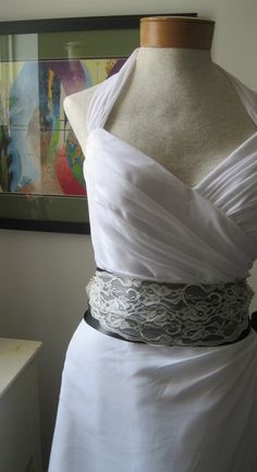 Love the belt! shows the dark grey can look pretty with ivory lace!! :)    Charcoal Gray with Lace and Brooch Wedding by FascinatingCreations, $133.00 Brooch Wedding, Orange Copper, Ivory Lace, Charcoal Gray, Mustard Yellow, Charcoal Grey, How To Look Pretty, One Shoulder Wedding Dress