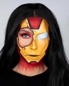 Nail Inspo Summer Marvel Characters Makeup, Marvel Face Paint, Marvel Makeup Looks, Easy Nail Polish Ideas, Movie Character Makeup, Halloween Backgrounds Wallpapers, Marvel Makeup, Superhero Makeup, Makeup Witch