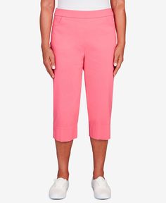 in stock Pink Cotton Cropped Leg Pants, Pink Cropped Cotton Pants, Summer Pink Cotton Capris, Pink Cropped Leg Pants For Spring, Pink Stretch Cropped Leg Pants, Pink Stretch Cropped Pants, Spring Pink Capris With Pockets, Pink Cropped Leg Workwear Pants, Pink Capri Length Pants For Spring