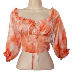 Sweeties O.Viance Peach Orange Tie Dye Print Long Sleeve Smocked Top * New With Tags * Small * Orange Peach Tie Dye * Can Be Worn Off Shoulder * Smocked Stretchy Back * Can Be Dressed Up Or Worn Casually With Jeans Bundle 2+ Items For Special Discounts Open To Reasonable Offers Hundreds Of Items Available In My Closet, New And In Excellent Pre-Owned Condition Same Day/Next Day Shipping Smoke Free And Pet Free Home Colors May Be Slightly Off Due To Lighting Pink Bohemian Smocked Top For Summer, Summer Flowy Ruched Blouse, Summer Ruched Flowy Blouse, Flowy Ruched Summer Blouse, Flowy Ruched Blouse For Summer, Flowy Smocked Top With Puff Sleeves For Summer, Flowy Puff Sleeve Smocked Top For Summer, Summer Vacation Ruched Blouse, Summer Ruched Blouse For Vacation