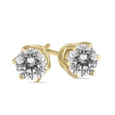 A beautiful pair of 1/2 carat total weight diamond solitaire stud earrings in a 6 prong basket setting with push back posts.  Great earrings for everyday casual and formal wear.  Diamonds are hand selected, matched and set by experienced jewelers. Diamond Solitaire Earrings, Basket Setting, Solitaire Earrings, Solitaire Studs, 2 Carat, 1 Carat, Diamond Gemstone, Diamond Solitaire, Gold Material