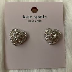 Kate Spade Pave Something Spark Heart Stud Earrings *New With Tags *Silver-Tone Stud Earrings *Silver-Tone Mixed Crystal Heart *Approximate Dimensions: 0.5" X 0.5" *Includes Kate Spade Dust Bag Elegant Silver Heart Charm Earrings, Elegant Silver Heart Earrings, Silver Nickel-free Heart Earrings For Party, Silver Sparkling Heart-shaped Earrings, Silver Sparkling Heart Earrings, Sparkling Silver Heart Earrings, Silver Kate Spade Earrings Gift, Silver Heart Earrings For Wedding On Valentine's Day, Silver Heart Earrings For Wedding And Valentine's Day