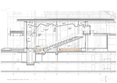 an architectural drawing shows the interior and staircases