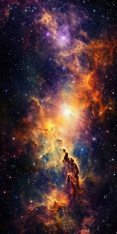 an image of some very pretty stars in the sky with many colors and light effects