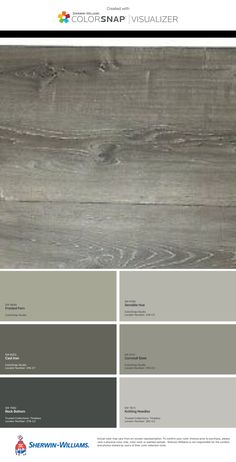 the color scheme for this wood flooring project is gray and grey, with white trim