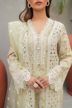 Sara Clothes, Neck Line Design, Chikankari Anarkali Suits, Lace Suit, Pakistani Clothes, Girls Dress Sewing Patterns, Crochet Cord, Gul Ahmed, Latest Dresses