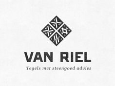 the van riel logo is shown in black and white, with an abstract design