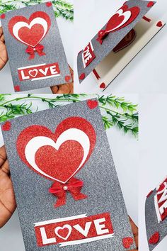 someone is making a valentine's day card out of paper