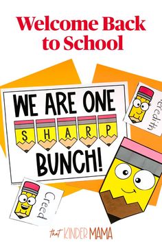 the back to school poster for we are one sharp bunch