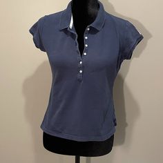 Aeropostale Womens 6 But Sht Sleeve Polo Shirt W/ Accents Sz L Nwot 857 Womens Long Sleeve Polo Shirt, Preppy Fitted Cotton Tops, Fitted Preppy Cotton Tops, Fitted Cotton Preppy Tops, Polo Top, Blue Fitted Preppy Tops, Polo Shirt Outfit Women's, Vintage Aeropostale, Polo For Women