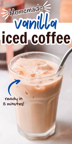 homemade vanilla iced coffee recipe with instructions