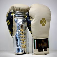 a pair of boxing gloves sitting on top of each other