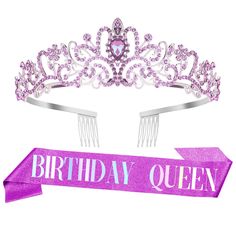 PRICES MAY VARY. 🎁[Birthday Gifts Decorations] Birthday sash and crown Birthday crown for women Girl birthday gifts Girlfriend gifts for her birthday. This beautiful crown and sash can be given as a birthday gifts , Valentine's Day, Mother's Day, Anniversary gift to a lady, girl, mother, daughter, wife, sister, aunt, grandmother and female friend. 🍎[Perfect Party Decoration] Birthday party decoration for women, the Birthday Princess Sash. The Queen's crown will instantly make you the life of t Birthday Sash And Crown, Birthday Gifts Girlfriend, Purple Tiara, Crowns For Women, Girl Birthday Gifts, Black Tiara, Womens Birthday, Gifts Girlfriend, Decoration Birthday Party