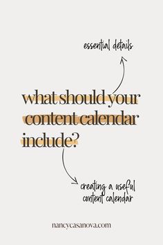 the words what should your content calendar include? and an image of a speech bubble