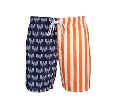 view usa flag swim trunks front White Swim Trunks For Summer, Cotton Swimwear For Summer Activities, White Beach Bottoms For 4th Of July, White Bottoms For 4th Of July Beach Outing, Navy Shorts For Poolside Summer, Navy Bottoms For Pool And Summer, Navy Summer Shorts For Poolside, Navy Swimwear With Built-in Shorts For Summer, Navy Shorts For Summer Poolside