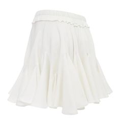 This skirt easily adjusts to your fashion needs, whether worn with a simple tee during the day or dressed up with a classy top in the evening. Material: Crafted from high-quality POLYESTER, offering durability and easy care. Elasticity: Features a Slight Stretch for a comfortable fit that moves with you. Fabric Type: Made with Broadcloth, known for its smooth texture and substantial feel. Waistline: Designed with a Natural waistline to accentuate your figure. Fit Type: A slim fit that hugs your Elegant Mini Skirt With Ruffled Detail, Chic Fitted Ruffled Tennis Skirt, Chic Fitted Tiered Tennis Skirt, Elegant Ruffled Mini Skirt For Brunch, Elegant Flared Mini Skirt For Summer, Elegant Flowy Short Mini Skirt, Elegant Pleated Tennis Skirt For Spring, Chic Ruffled Mini Skirt, Chic Ruffled Skirt