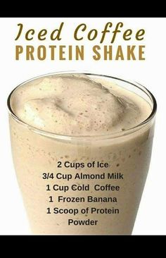 iced coffee protein shake recipe on the app store's mobile phone screen, with instructions for how to make it