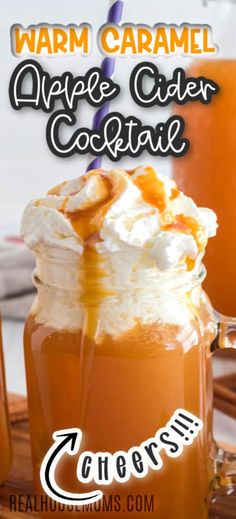 an orange drink with whipped cream and caramel on top