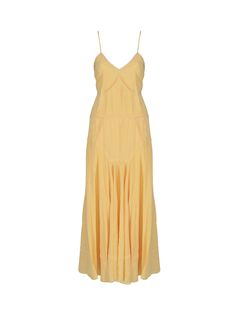 Viscose Slip Dress Max Mara Dress, Long Slip Dress, Max Mara, Italian Fashion, V Neck Dress, Petticoat, Yellow Dress, Dress Codes, Melon