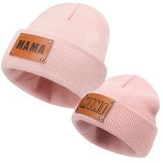 PRICES MAY VARY. Baby mother's high quality knitted hat,Winter hats.Size - Mom's Size : Circumference: 21.25"-23.6",Hat Height: 21cm/8.27'' (Suitable for most of women) : Child's Size: Circumference: 13.38"-19.68" ,Hat Height: 17cm/6.69'' (Suitable for 0-36 Month Baby). Paternity Child Baby Mother Hat Warmer Family Cap. knit cap is made of 100% high quality acrylic material. it thick, durable,Soft, breathable,skin-friendly and good elasticity. Perfect for babies, newborns, toddlers, little boys, Adjustable Cute Beanie For Cold Weather, Cute Adjustable Beanie For Cold Weather, Letter Print Beanie Hat One Size Fits Most, Pink Warm Casual Bonnet, Casual Warm Pink Bonnet, Warm Pink Casual Bonnet, Cute Adjustable Warm Beanie, Adjustable Beanie With Letter Print, Adjustable Letter Print Beanie Hat