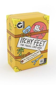 Itchy Feet Itchy Feet Game - Madison and Mallory Foot Games, Ginger Fox, Travel Card, Action Cards, Event Card, Travel Cards, Box Packaging Design, Playing Card Deck, Travel Games