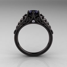 1.0 Carat Black Diamond Lace Ring Etsy. Elegant Black Cluster Ring For Formal Events, Elegant Black Cluster Ring For Formal Occasions, Black Sapphire Ring For Formal Occasions, Formal Black Sapphire Ring, Elegant Sapphire Rings For Evening, Elegant Evening Sapphire Rings, Luxury Sapphire Ring With Intricate Design For Formal Occasions, Black Gold Ring, Lace Ring