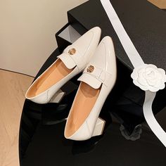 #Embellished #Flower #Loafers #WomenShoes Luxury Chic Pointed Toe Loafers, Luxury Patent Leather Elegant Loafers, Luxury White-sole Formal Loafers, Leather Loafers With Padded Heel, Medium Width, White Synthetic Flat-heel Loafers, Block Heel Loafers, Embellished Shoes, Heeled Loafers, Loafer Shoes