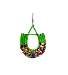 Hand- crafted by women of the Maasai tribe in rural Kenya, these bright and colorful, Maasai bead dangle earrings are fun and lightweight! | Hand- crafted by women of the Maasai tribe in rural Kenya, these bright and colorful, Maasai bead dangle earrings are fun and lightweight! The Story Behind the Art: Maasai beadwork embodies the whole of Maasai culture representing beauty, strength, tradition, warriorhood, social status and their deep love and devotion for their cattle. The age old artform i Artisan Green Beaded Dangling Earrings, Artisan Green Beaded Earrings With Dangling Beads, Green Dangling Beads For Festival, Green Beaded Earrings For Festival, Green Artisan Dangling Beads, Artisan Green Dangling Beads, Traditional Green Beaded Dangle Earrings, Artisan Green Dangle Beaded Earrings, Traditional Green Beaded Earrings With Large Beads