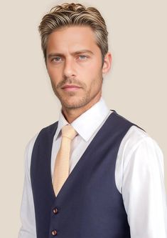 Elevate your style with our custom-made Stratos Blue Sharkskin Vest. With its exquisite craftsmanship and luxurious Super 110s wool mohair blend, this vest is the perfect finishing touch for any suave look. Experience the ultimate sophistication with this must-have piece in your wardrobe. Suit Guide, Vest And Tie, Linen Suits, Tuxedo Shirts, Tuxedo Suit, Cotton Blazer, Cotton Chinos, Cotton Suits, Stretch Chinos