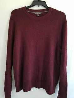 Michael Kors Mens 2XL Dark Red Crew Neck Cotton Blend Sweater Chest: 23" Length: 29" Shoulder: 19.5" Sleeve: 28" Design Crafted from a cotton blend, this sweater is defined by a textured handle and classic shape for easy layering underneath. Reach for it to add relaxed polish to jeans, trousers and more. 60% cotton/30% nylon/10% merino wool Shipping: 1. All orders ship on the next business day after receiving your payment. 2. Tracking information will be sent to the buyer once we get the trackin Red Outfit, Tomboy Fashion, Dark Red, Vneck Sweater, Sweater Outfits, Men Sweater, Cashmere, Cotton Blend, Michael Kors