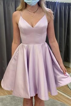 Satin Prom Dress Short, Cocktail Party Gowns, Quinceanera Gowns, Homecoming Dress Ideas, Short Graduation Dresses, Cute V, Dress Glitter, Gowns Short, A Line Prom Dress