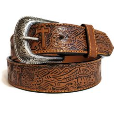 "Hey there! Ready to flaunt your casual style with this stunning embossed  belt? It's made from real leather and comes with snaps for easy buckle removal. This belt is perfect for dressing up or down and will definitely add a touch of bohemian-chic style to any outfit. Go ahead and rock that look!" to any outfit. Go ahead and rock that look!" *HANDMADE  with love and care with the help of talented artisans for an authentic look. *EMBOSSED LEATHER, engraved classic buckle *Features snaps for easy Adjustable Hand-tooled Belts, Womens Belt, Bohemian Chic Fashion, Belt For Women, Belt Leather, Cowgirl Western, Hand Tooled Leather, Style Upgrade, Brown Leather Belt