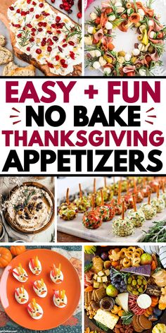 The best easy no bake thanksgiving appetizers for a crowd. These fun fall appetizers are the perfect make ahead cold thanksgiving finger foods for your holiday dinner or friendsgiving potluck. Thanksgiving Snacks Appetizers, No Bake Thanksgiving, Thanksgiving Appetizers Finger Foods, Recipes No Oven, Thanksgiving Starters, Friendsgiving Appetizers, Thanksgiving Appetizers Healthy, Thanksgiving Apps, Friendsgiving Food Ideas