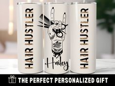 Celebrate the dedicated hair hustler in your life with our Personalized Hair Hustler Tumbler - the ultimate Christmas and birthday gift for hair stylists and beauticians. This stylish tumbler is a must-have accessory for their beauty salon or on-the-go cosmetology adventures. Show your appreciation with a thoughtful present that combines their passion for hairstyling and personalized flair, making every sip a reminder of their hairdresser journey. SUPER FAST SHIPPING >> SAME OR NEXT BUSINESS DAY Hairdresser Gift, Salon Gifts, Hair Stylist Gifts, Ultimate Christmas, Hair Dresser, Cosmetology, Beauty Salon, Hair Stylist, Hair Hair