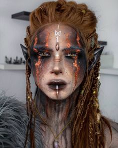 Viking Halloween Costume, Vikings Halloween, Elf Cosplay, Witch Makeup, Graphic Makeup, Halloween Makeup Inspiration, Scary Makeup