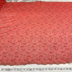 Beaded Lace Fabric Embroidered on 100% Polyester Net Mesh | Lace USA Red Embroidered Lace Fabric For Party, Red Lace Fabric With Intricate Embroidery, Red Lace Embroidered Fabric With Sequins, Pink Embellished Embroidered Lace Fabric, Red Sequined Lace Embroidered Fabric, Net Design, Real Life Princesses, Red Champagne, Beaded Lace Fabric