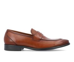 Smart and simplistic penny loafers by the design team at Thomas & Vine. The Bishop features luxurious, authentic leather shaped into a clean silhouette. Genuine Leather upper, Slip on for easy entry,1\ heel, Round toe, Tru Comfort Foam™ footbed, Rubber outsole | Men's Thomas & Vine Bishop Wide Dress Loafers in Cognac Size 10.5 Spring Wingtip Business Moccasins, Business Wingtip Moccasins For Spring, Spring Wingtip Moccasins For Business, Spring Business Wingtip Moccasins, Classic Spring Business Dress Shoes, Spring Business Moc Toe Leather Shoes, Classic Leather Shoes For Semi-formal Spring Events, Spring Business Leather Moc Toe Shoes, Spring Business Leather Shoes With Moc Toe