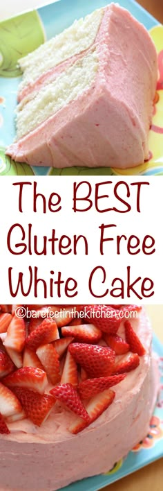 the best gluten free white cake with strawberries