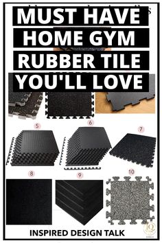 the instructions for how to use rubber flooring in home gyms and garages