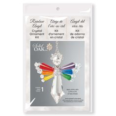 the back of an ornament kit with instructions to make it look like a crystal angel