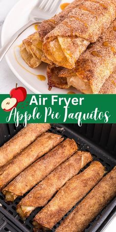 an air fryer with apple pie jaquitass cooking on the griddle