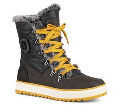 As stylish as they are comfy and warm, these athletic winter boots add cozy appeal to any cold-weather ensemble. From Aquatherm Canada. Sporty Lace-up Winter Hiking Boots, Sporty Brown Hiking Boots For Winter, Sporty Brown Winter Hiking Boots, Casual Weatherproof Boots For Winter Sports, Casual Boots With Faux Fur Trim For Cold Weather, Casual Warm Boots For Outdoor, Casual Warm Outdoor Boots, Winter Sporty Waterproof Boots With Round Toe, Winter Insulated Sporty Hiking Boots