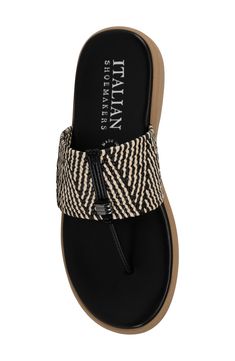 Show off beachy style with this slide sandal featuring a thong toe, chevron-woven strap and comfortable cushioned footbed. 1" heel Synthetic upper, lining and sole Made in Italy Beachy Style, Sandal Women, Cute Shoes, Slide Sandals, Nordstrom Rack, Womens Sandals, Fashion Shoes, Nordstrom, Size 10