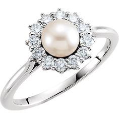 false Fresh Water Pearl Ring, Cultured Pearl Ring, 3 Carat Diamond, Gold Flower Ring, Pearl Engagement Ring, Freshwater Pearl Jewelry, Freshwater Pearl Ring, Diamond Halo Ring, Halo Style