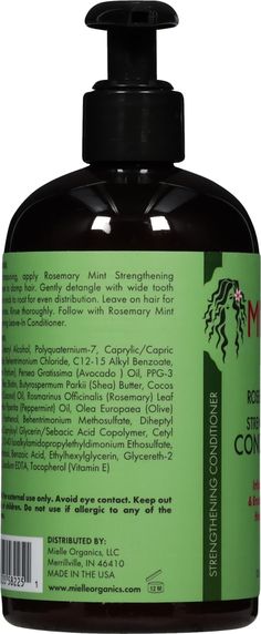 Infused w/Biotin & Encourages Longer, Healthier Hair No Parabens No Sulfates (SLS/SLES) No Paraffins No Mineral Oil No DEA No Animal Testing Enjoy! Our Rosemary Mint Strengthening Conditioner provides the perfect balance of strength and moisture to improve the overall condition of the hair and scalp. Instantly softens and detangles for increased manageability. Supports longer, healthier hair. Our Story MIELLE® was created by Monique Rodriguez, a registered nurse, wife and mother of two girls, who desired to share her healthy hair journey using products with organic ingredients to achieve amazing results. She knew the importance of knowing what is in your products and wanted to create healthier options for the whole family. The result is a brand that delivers to you products that contain na Monique Rodriguez, Healthier Options, Mother Of Two, Healthy Hair Journey, Rosemary Leaves, Rosemary Mint, Rosmarinus Officinalis, Healthier Hair, Benzoic Acid