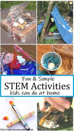 These STEM activities are perfect for doing at home! Perfect for summer break  #STEMactivities #STEMchallenges #summerbreak #kidsactivities Survival Crafts For Kids, Science Stem Activities, Life Science Experiments, Steam Night, Life Science Projects, Homeschool Stem, Stem Activities For Kids, Stem Activities Preschool, Life Science Activities