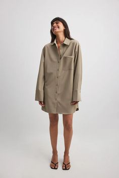 Oversized Shirt Dress Beige | NA-KD Button Up Oversized Dress, Oversized Long Sleeve Shirt Dress, Affordable Oversized Casual Shirt Dress, Oversized Button Up Shirt Dress Black, Cheap Oversized Shirt Dress For Summer, Luxury Oversized Shirt With Concealed Placket, Luxury Beige Shirt Dress For The Office, Luxury Fall Mini Shirt Dress, Luxury Formal Beige Shirt Dress