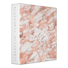 a white and pink marble texture binder