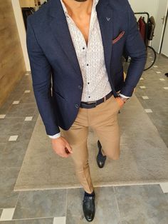 Severi Navy Blue Slim Fit Blazer-baagr.myshopify.com-blazers-BOJONI Sports Coat Outfit Men, Blue Blazer Outfit Men, Navy Blazer Outfits, Dark Blue Blazer, Blue Suit Jacket